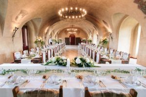 The Herbovy Hall is ideal for a wedding banquet.