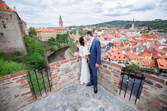 In Cesky Krumlov, there are several observation platforms from which a panoramic view of the city opens