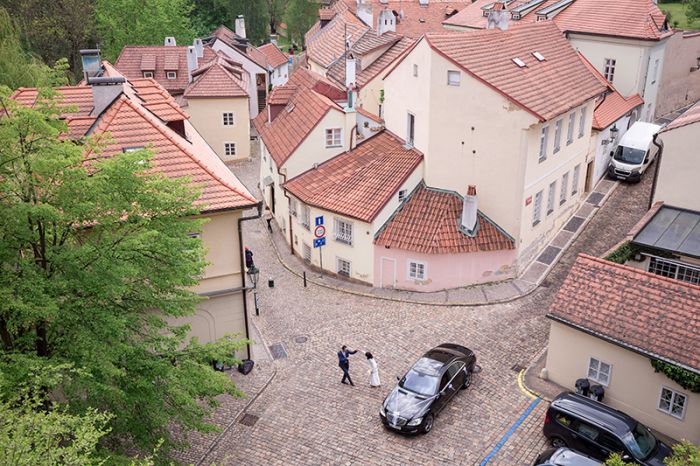 Houses with red tiled roofs are the hallmark of many Czech cities