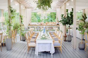 In the warm season, a wedding banquet can be organized on the veranda of the estate