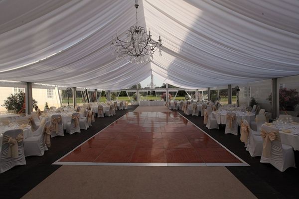 There is tent of room for tables inside the tent, as well as a place for dancing.