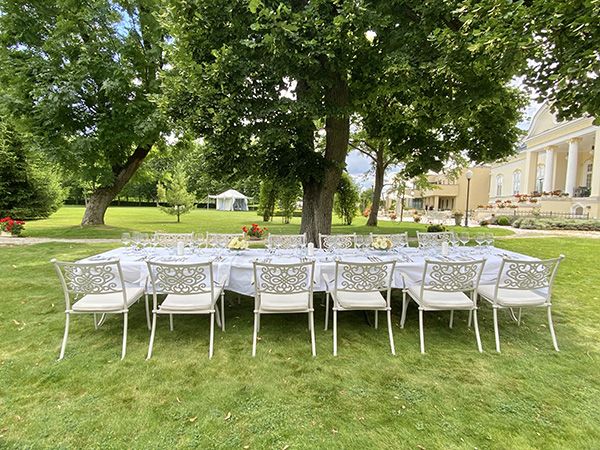Weather permitting, the wedding dinner can be done on the lawn next to the hotel